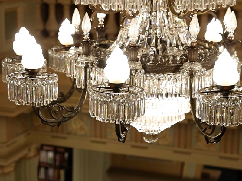 Heritage chandelier returns to Parliamentary Library 